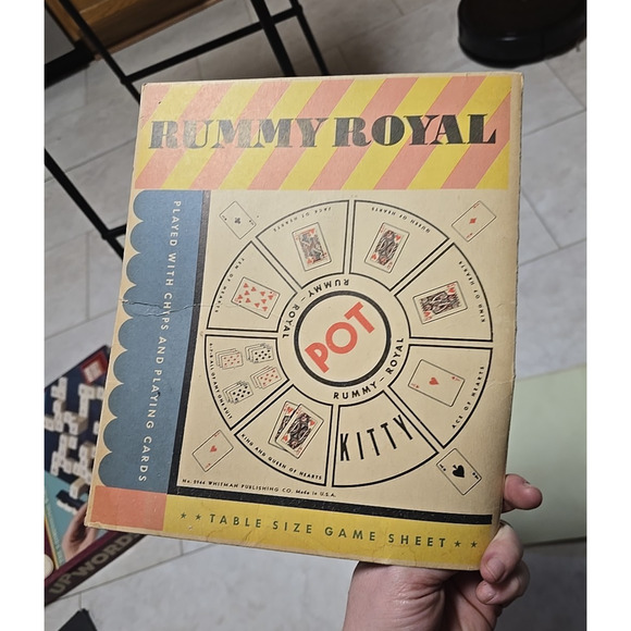 Vintage 1937 Whitman Rummy Royal Table Size Game Sheet Card Game - Complete - Picture 7 of 7